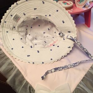 Blue floral sunhat 12-24m